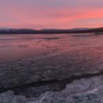 Kluane Lake in november at photography tour northern Canada
