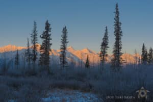 Winter tours at Kluane National Park mountains at Haines Junction Yukon
